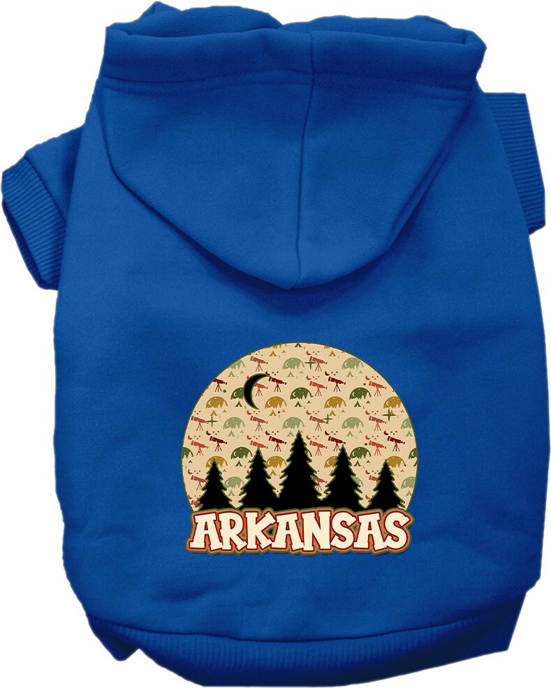 Pet Dog & Cat Screen Printed Hoodie for Small to Medium Pets (Sizes XS-XL), "Arkansas Under The Stars"