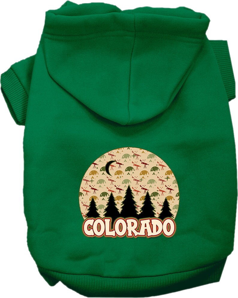 Pet Dog & Cat Screen Printed Hoodie for Medium to Large Pets (Sizes 2XL-6XL), "Colorado Under The Stars"