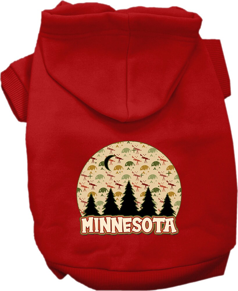 Pet Dog & Cat Screen Printed Hoodie for Medium to Large Pets (Sizes 2XL-6XL), "Minnesota Under The Stars"