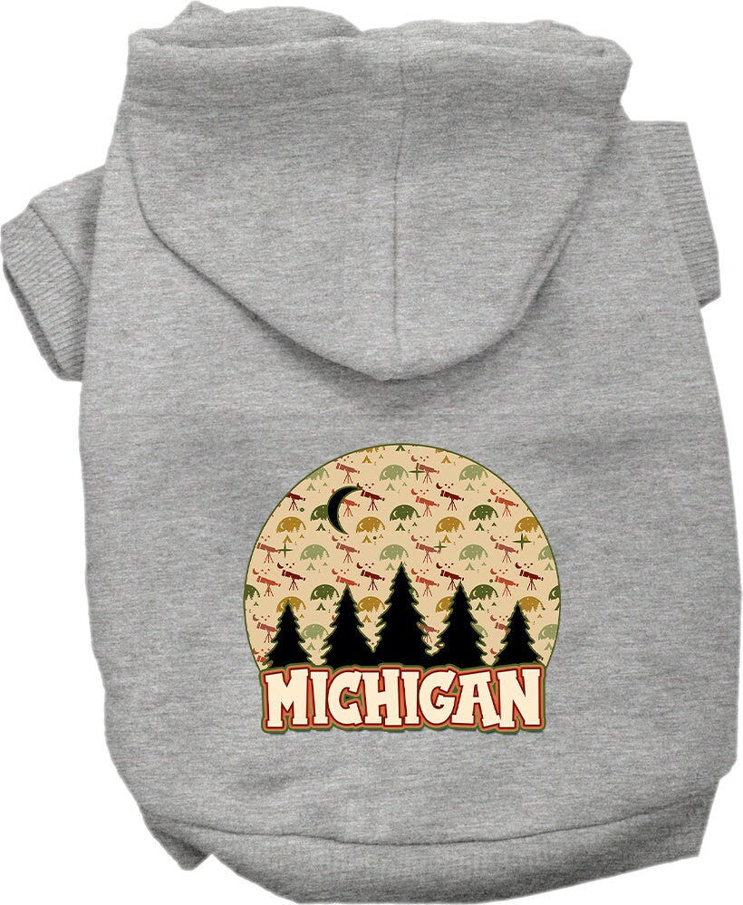 Pet Dog & Cat Screen Printed Hoodie for Medium to Large Pets (Sizes 2XL-6XL), "Michigan Under The Stars"