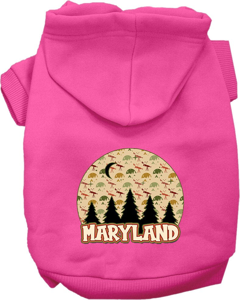 Pet Dog & Cat Screen Printed Hoodie for Medium to Large Pets (Sizes 2XL-6XL), "Maryland Under The Stars"