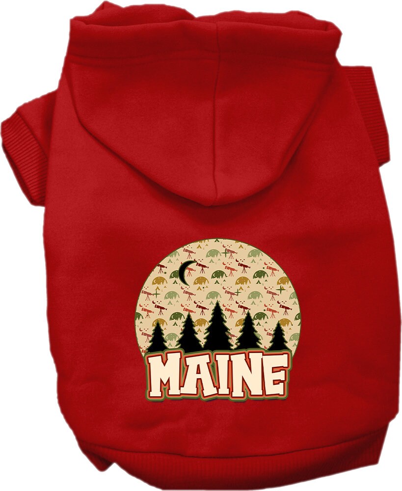 Pet Dog & Cat Screen Printed Hoodie for Small to Medium Pets (Sizes XS-XL), "Maine Under The Stars"