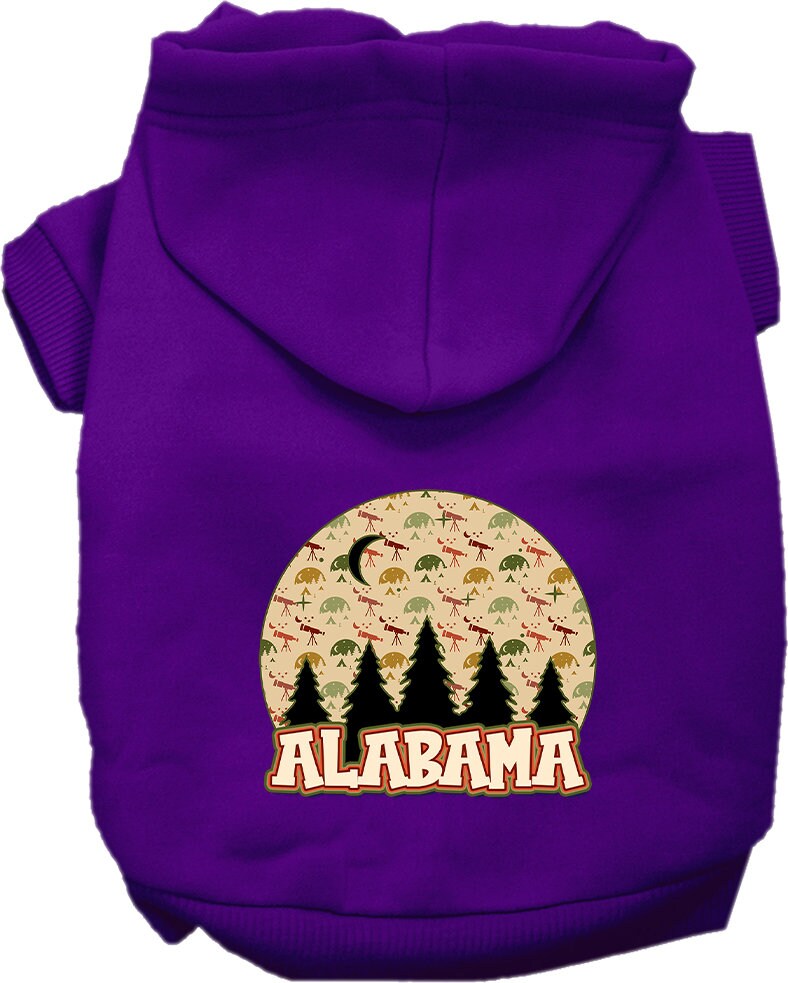 Pet Dog & Cat Screen Printed Hoodie for Medium to Large Pets (Sizes 2XL-6XL), "Alabama Under The Stars"