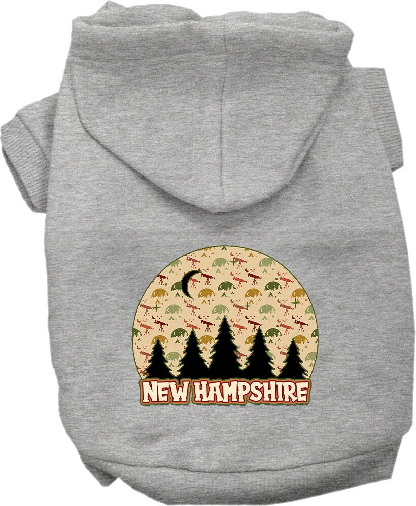 Pet Dog & Cat Screen Printed Hoodie for Medium to Large Pets (Sizes 2XL-6XL), "New Hampshire Under The Stars"