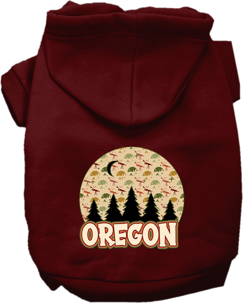 Pet Dog & Cat Screen Printed Hoodie for Medium to Large Pets (Sizes 2XL-6XL), "Oregon Under The Stars"