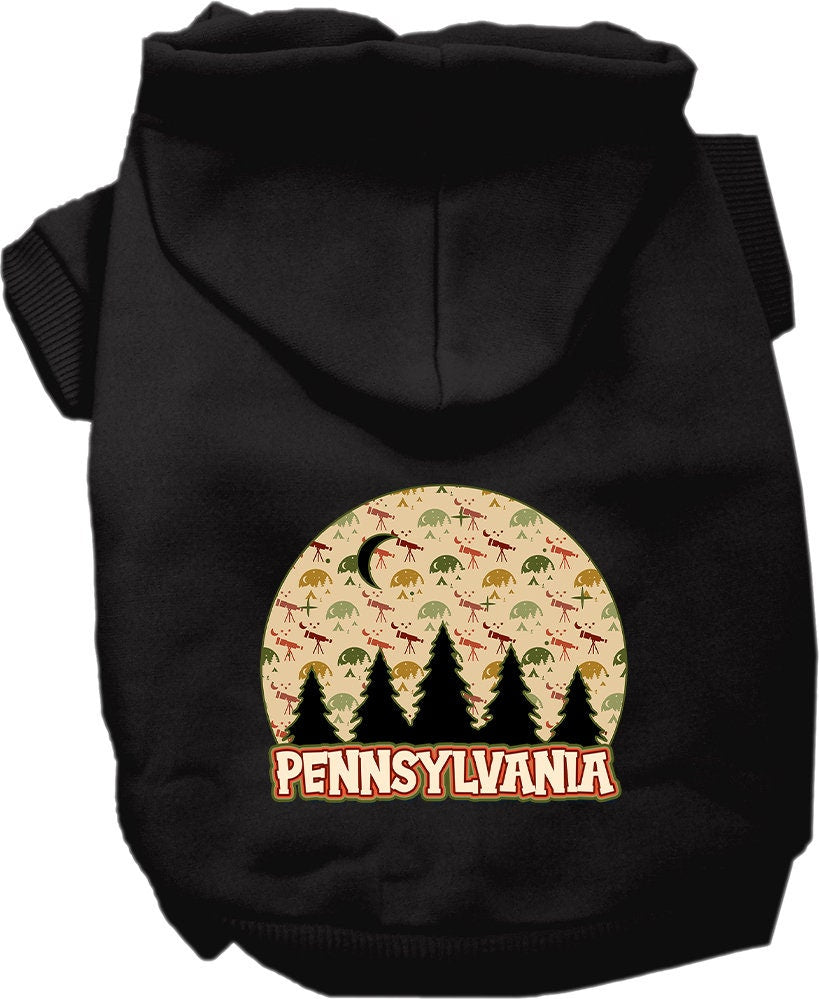 Pet Dog & Cat Screen Printed Hoodie for Medium to Large Pets (Sizes 2XL-6XL), "Pennsylvania Under The Stars"