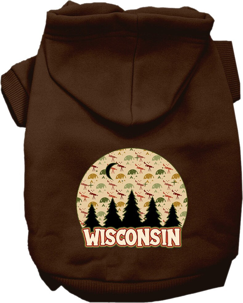 Pet Dog & Cat Screen Printed Hoodie for Medium to Large Pets (Sizes 2XL-6XL), "Wisconsin Under The Stars"