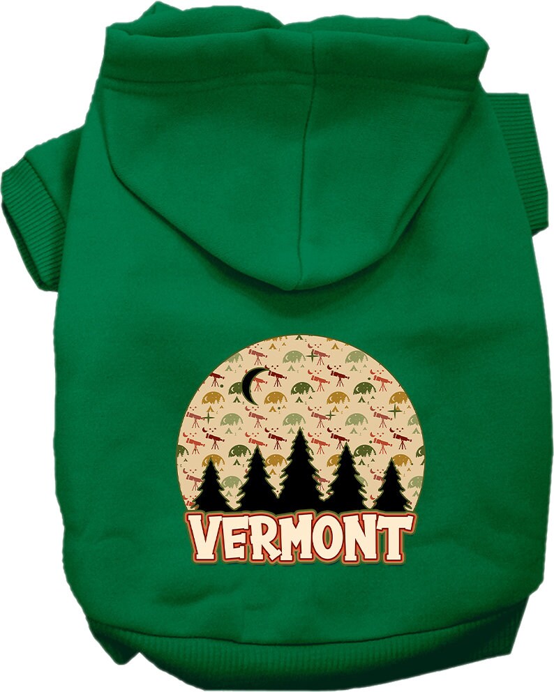 Pet Dog & Cat Screen Printed Hoodie for Medium to Large Pets (Sizes 2XL-6XL), "Vermont Under The Stars"