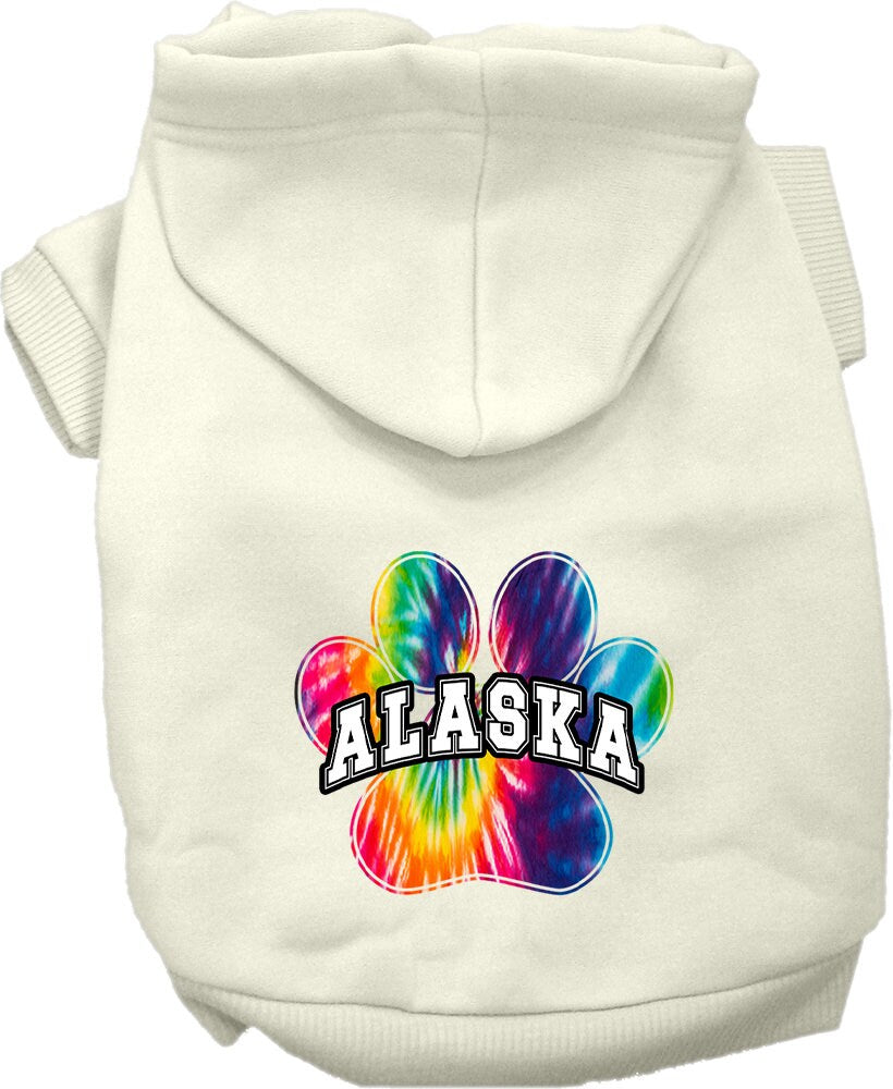 Pet Dog & Cat Screen Printed Hoodie for Medium to Large Pets (Sizes 2XL-6XL), "Alaska Bright Tie Dye"