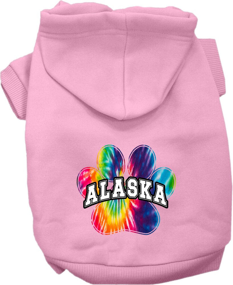 Pet Dog & Cat Screen Printed Hoodie for Medium to Large Pets (Sizes 2XL-6XL), "Alaska Bright Tie Dye"