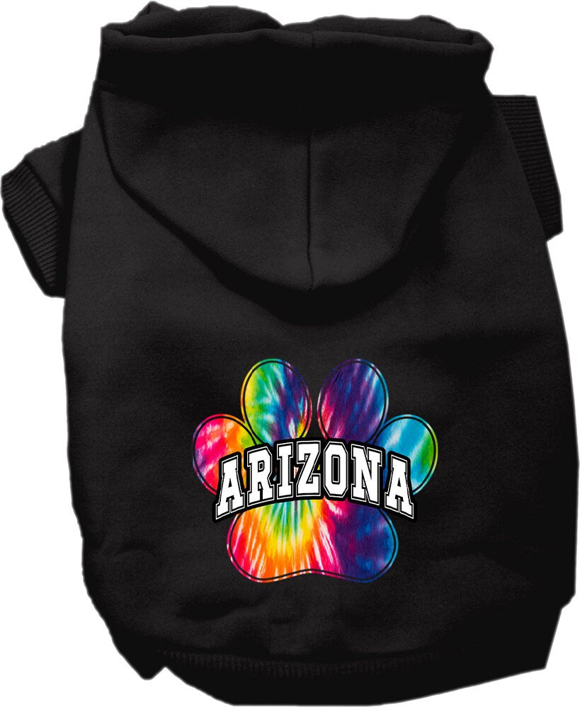 Pet Dog & Cat Screen Printed Hoodie for Medium to Large Pets (Sizes 2XL-6XL), "Arizona Bright Tie Dye"