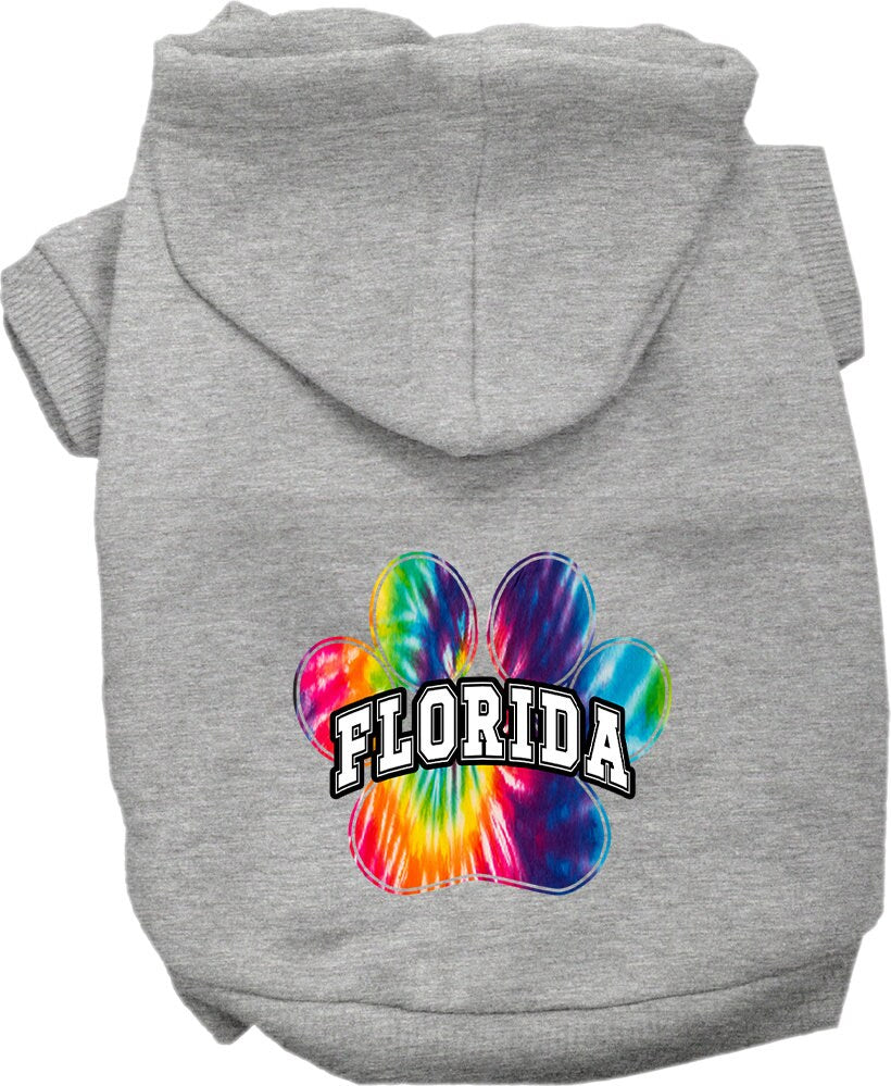 Pet Dog & Cat Screen Printed Hoodie for Medium to Large Pets (Sizes 2XL-6XL), "Florida Bright Tie Dye"