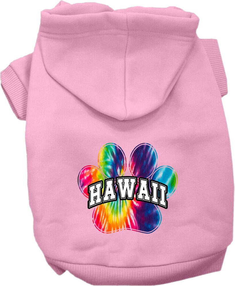 Pet Dog & Cat Screen Printed Hoodie for Small to Medium Pets (Sizes XS-XL), "Hawaii Bright Tie Dye"