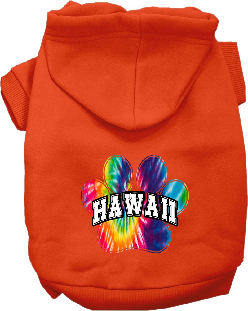 Pet Dog & Cat Screen Printed Hoodie for Small to Medium Pets (Sizes XS-XL), "Hawaii Bright Tie Dye"