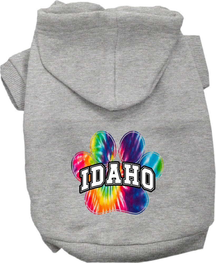 Pet Dog & Cat Screen Printed Hoodie for Small to Medium Pets (Sizes XS-XL), "Idaho Bright Tie Dye"