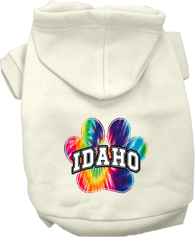 Pet Dog & Cat Screen Printed Hoodie for Small to Medium Pets (Sizes XS-XL), "Idaho Bright Tie Dye"