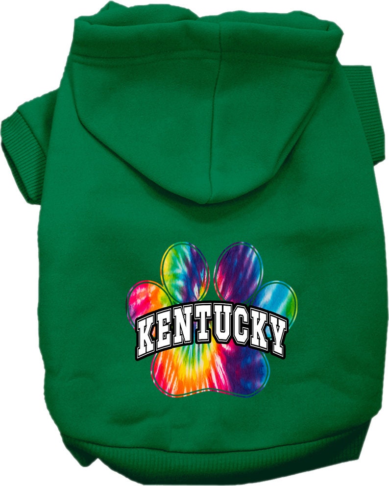 Pet Dog & Cat Screen Printed Hoodie for Medium to Large Pets (Sizes 2XL-6XL), "Kentucky Bright Tie Dye"