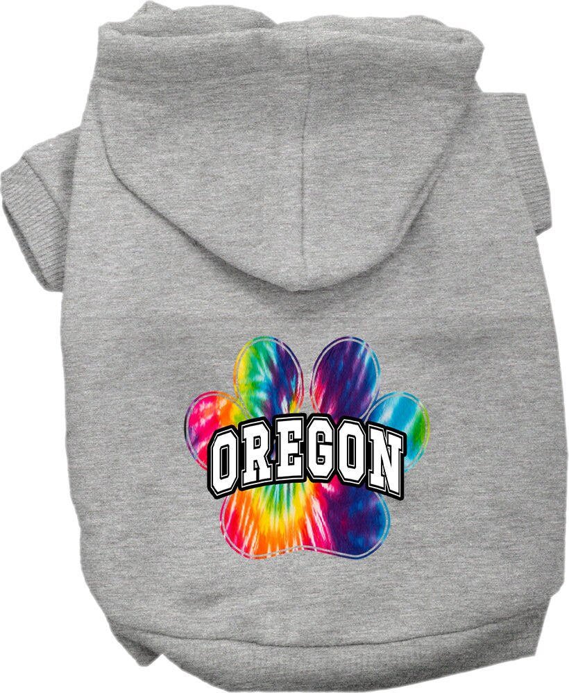 Pet Dog & Cat Screen Printed Hoodie for Medium to Large Pets (Sizes 2XL-6XL), "Oregon Bright Tie Dye"