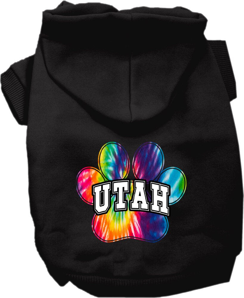 Pet Dog & Cat Screen Printed Hoodie for Medium to Large Pets (Sizes 2XL-6XL), "Utah Bright Tie Dye"