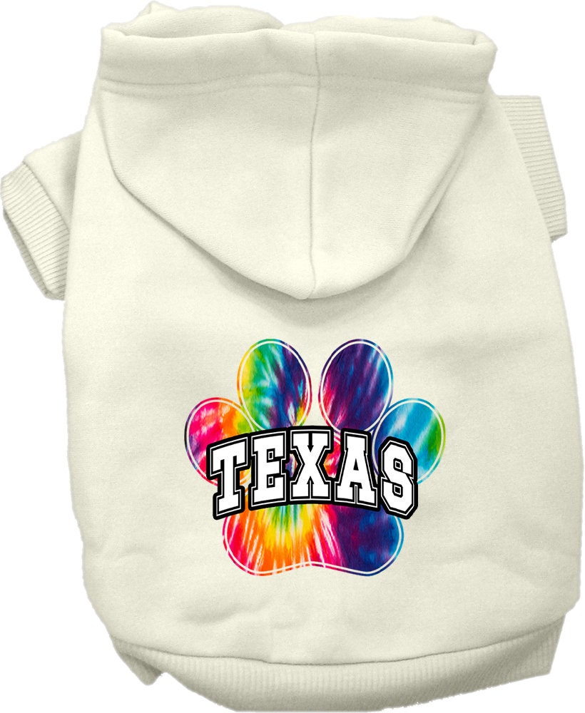 Pet Dog & Cat Screen Printed Hoodie for Medium to Large Pets (Sizes 2XL-6XL), "Texas Bright Tie Dye"