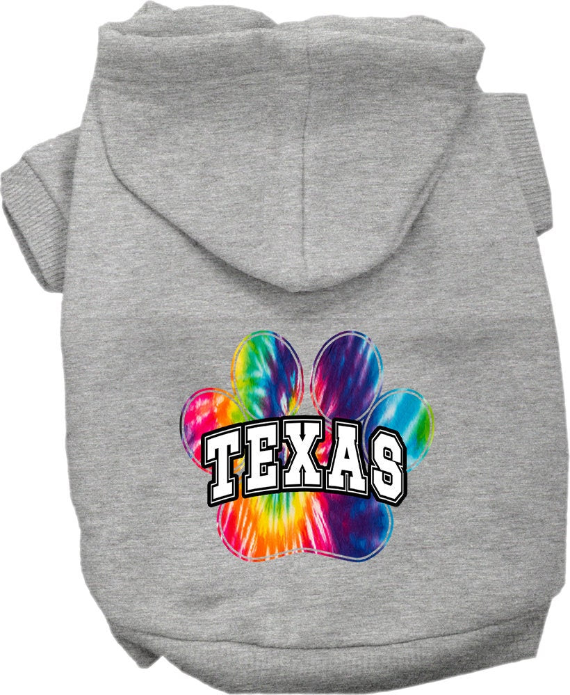 Pet Dog & Cat Screen Printed Hoodie for Medium to Large Pets (Sizes 2XL-6XL), "Texas Bright Tie Dye"