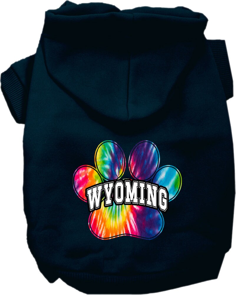 Pet Dog & Cat Screen Printed Hoodie for Medium to Large Pets (Sizes 2XL-6XL), "Wyoming Bright Tie Dye"