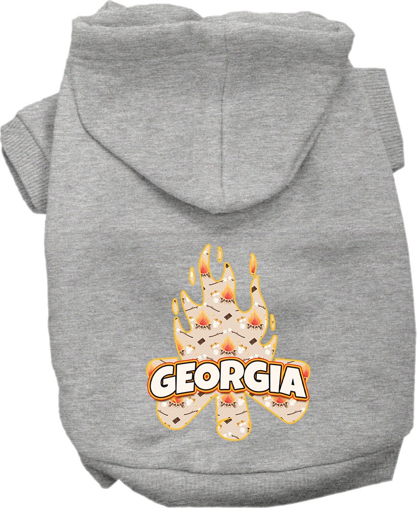 Pet Dog & Cat Screen Printed Hoodie for Small to Medium Pets (Sizes XS-XL), "Georgia Around The Campfire"