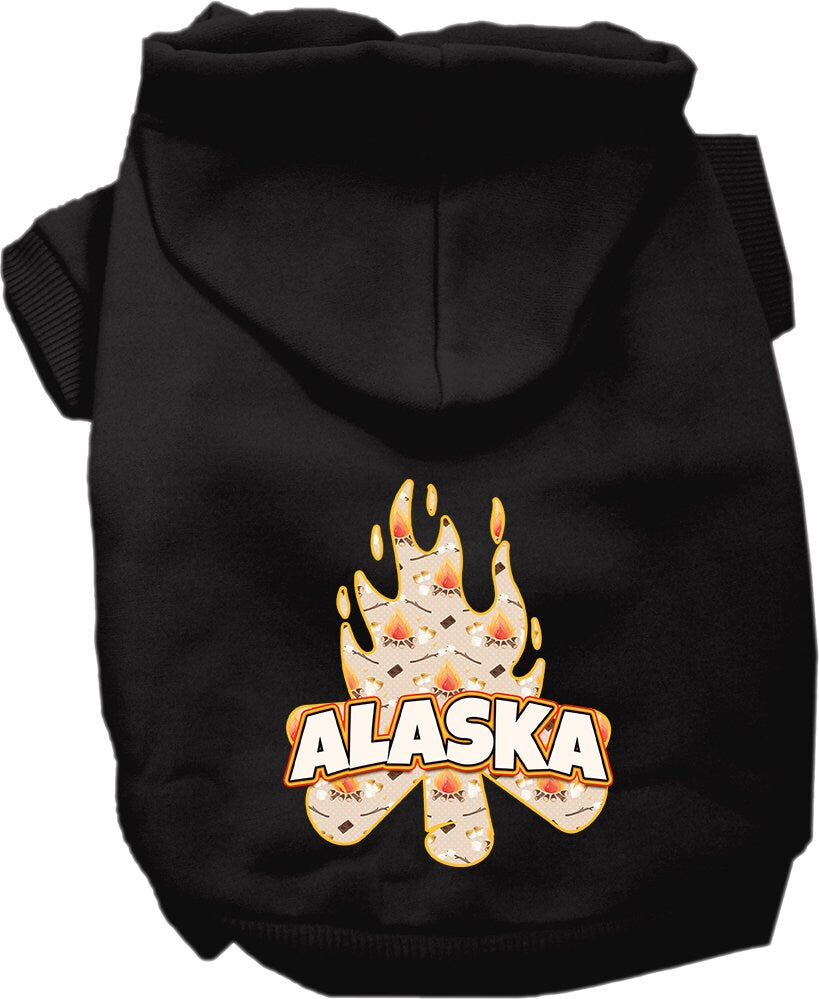 Pet Dog & Cat Screen Printed Hoodie for Small to Medium Pets (Sizes XS-XL), "Alaska Around The Campfire"