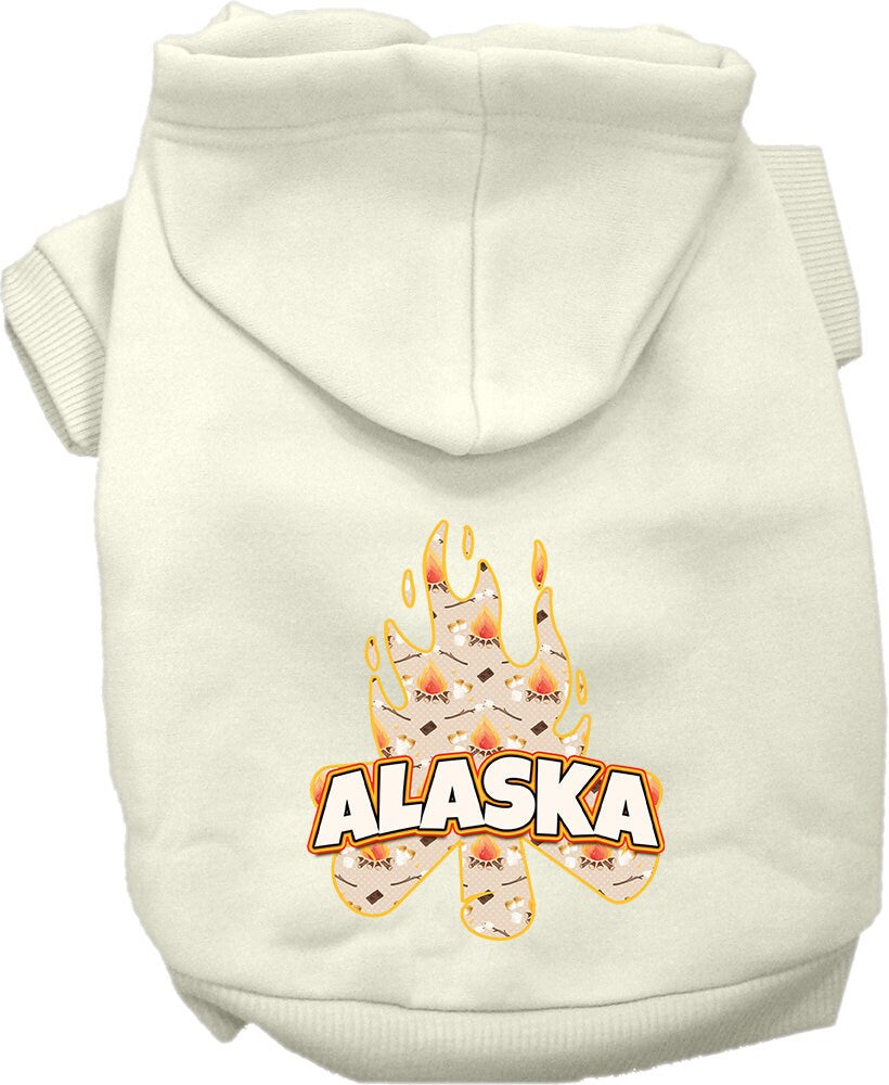 Pet Dog & Cat Screen Printed Hoodie for Small to Medium Pets (Sizes XS-XL), "Alaska Around The Campfire"