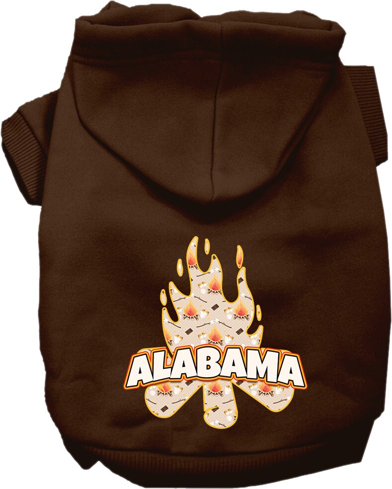 Pet Dog & Cat Screen Printed Hoodie for Small to Medium Pets (Sizes XS-XL), "Alabama Around The Campfire"