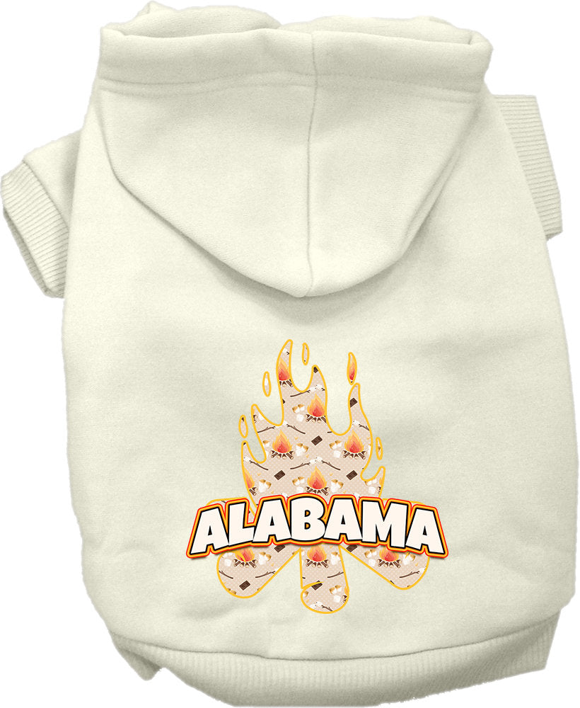 Pet Dog & Cat Screen Printed Hoodie for Small to Medium Pets (Sizes XS-XL), "Alabama Around The Campfire"