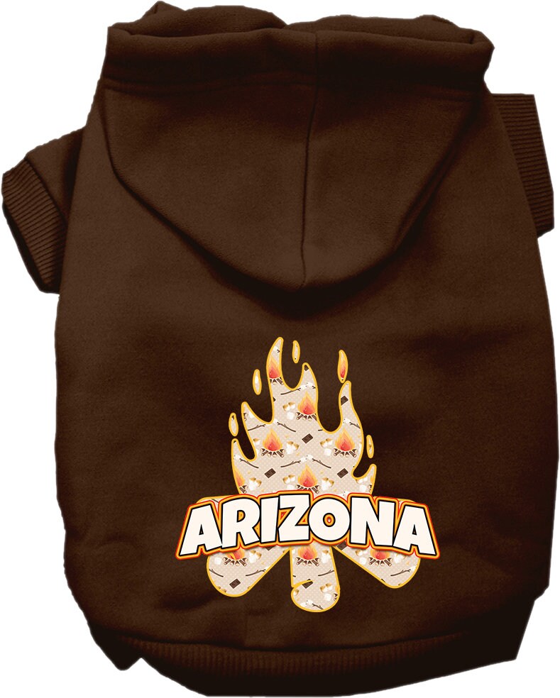 Pet Dog & Cat Screen Printed Hoodie for Small to Medium Pets (Sizes XS-XL), "Arizona Around The Campfire"