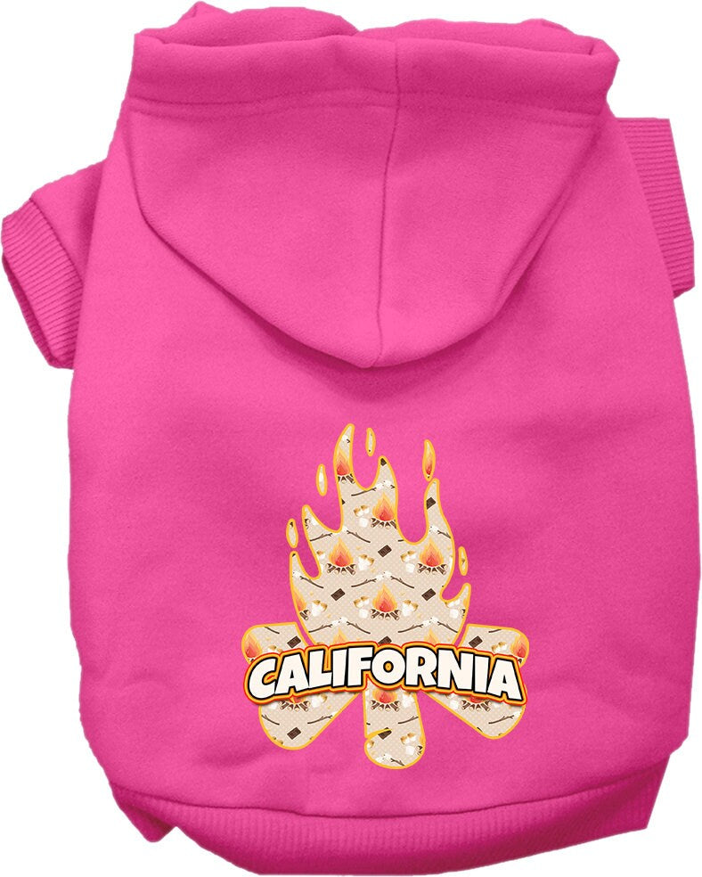 Pet Dog & Cat Screen Printed Hoodie for Medium to Large Pets (Sizes 2XL-6XL), "California Around The Campfire"