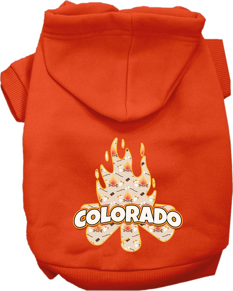 Pet Dog & Cat Screen Printed Hoodie for Small to Medium Pets (Sizes XS-XL), "Colorado Around The Campfire"