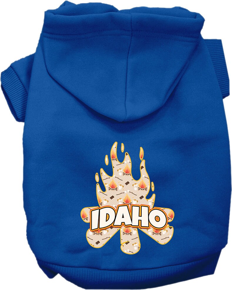 Pet Dog & Cat Screen Printed Hoodie for Medium to Large Pets (Sizes 2XL-6XL), "Idaho Around The Campfire"