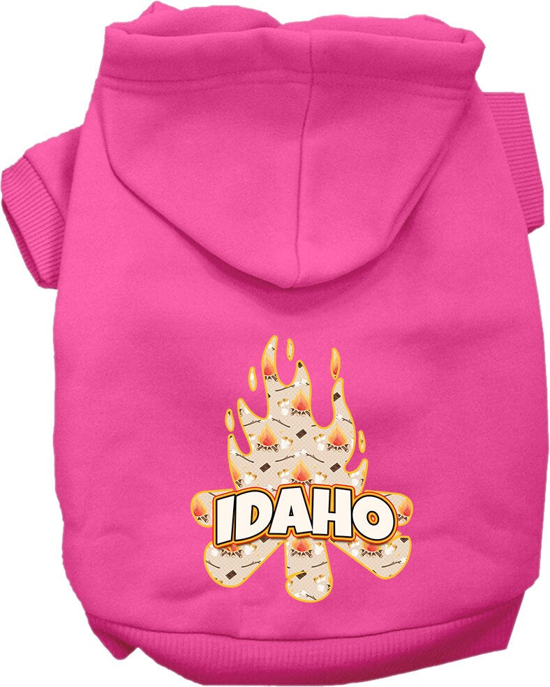 Pet Dog & Cat Screen Printed Hoodie for Medium to Large Pets (Sizes 2XL-6XL), "Idaho Around The Campfire"