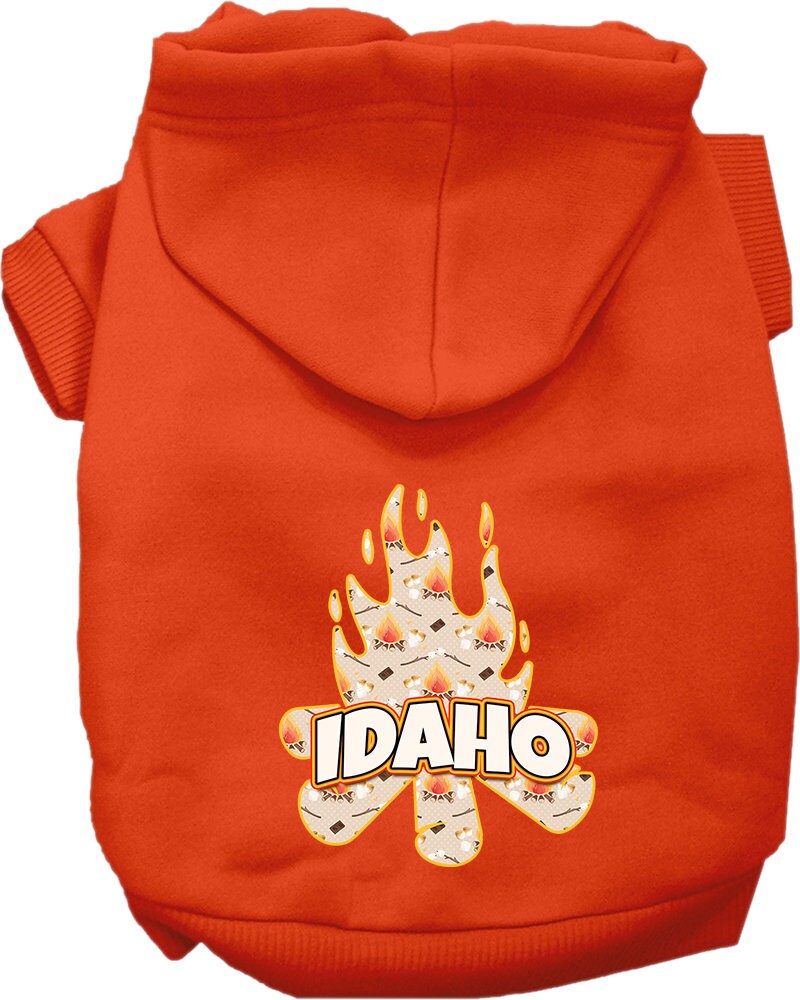 Pet Dog & Cat Screen Printed Hoodie for Small to Medium Pets (Sizes XS-XL), "Idaho Around The Campfire"