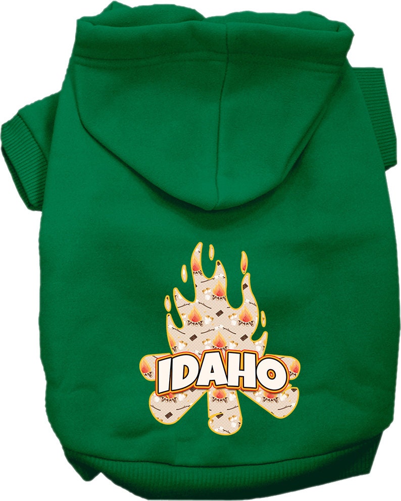 Pet Dog & Cat Screen Printed Hoodie for Small to Medium Pets (Sizes XS-XL), "Idaho Around The Campfire"