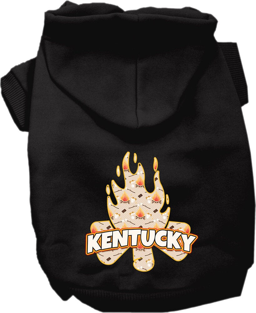 Pet Dog & Cat Screen Printed Hoodie for Small to Medium Pets (Sizes XS-XL), "Kentucky Around The Campfire"