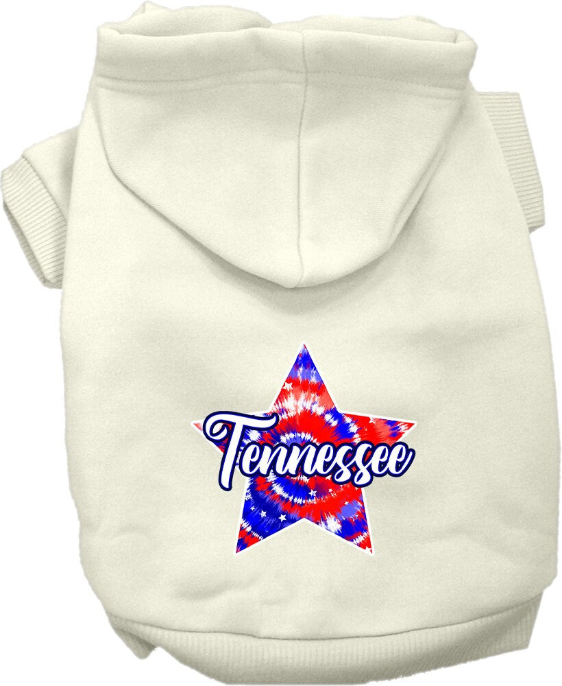 Pet Dog & Cat Screen Printed Hoodie for Medium to Large Pets (Sizes 2XL-6XL), "Tennessee Patriotic Tie Dye"