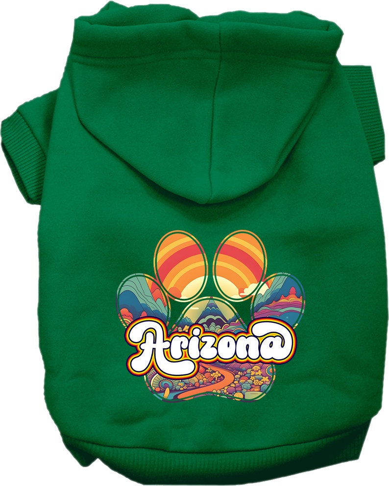 Pet Dog & Cat Screen Printed Hoodie for Small to Medium Pets (Sizes XS-XL), "Arizona Groovy Summit"