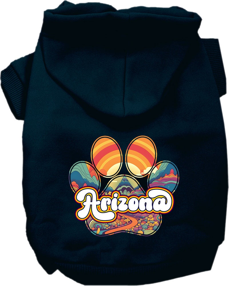 Pet Dog & Cat Screen Printed Hoodie for Medium to Large Pets (Sizes 2XL-6XL), "Arizona Groovy Summit"