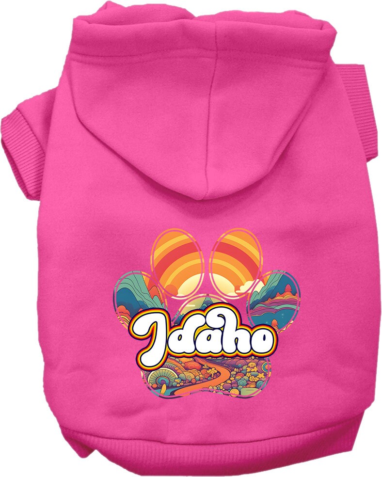 Pet Dog & Cat Screen Printed Hoodie for Small to Medium Pets (Sizes XS-XL), "Idaho Groovy Summit"