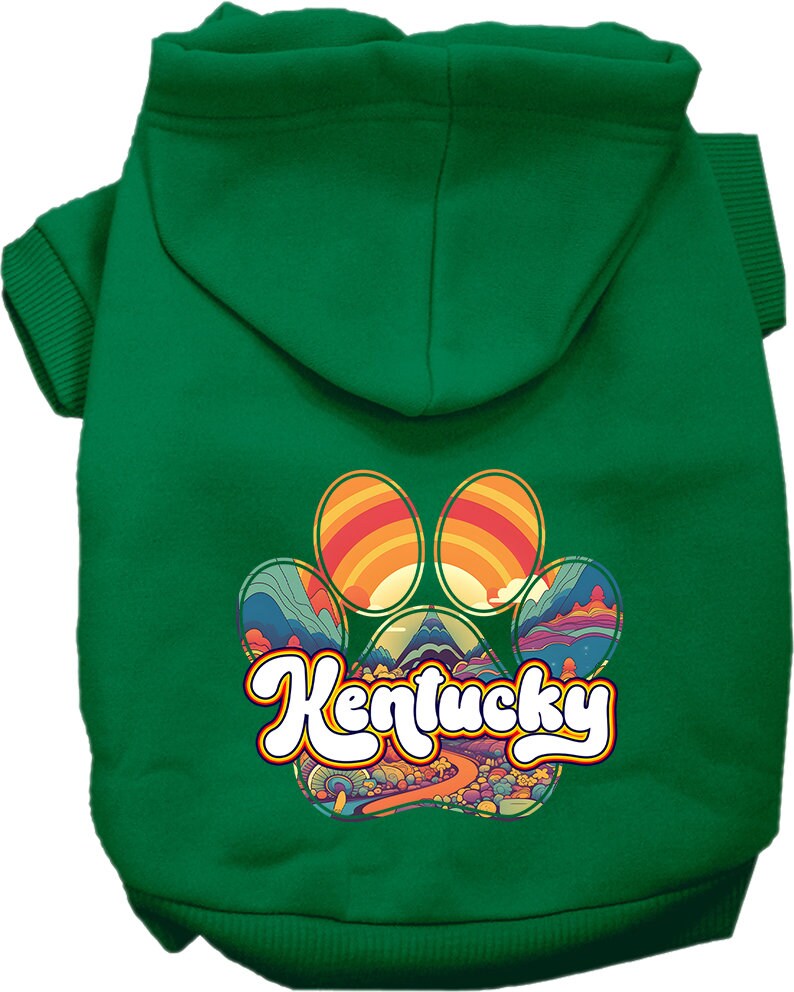 Pet Dog & Cat Screen Printed Hoodie for Medium to Large Pets (Sizes 2XL-6XL), "Kentucky Groovy Summit"