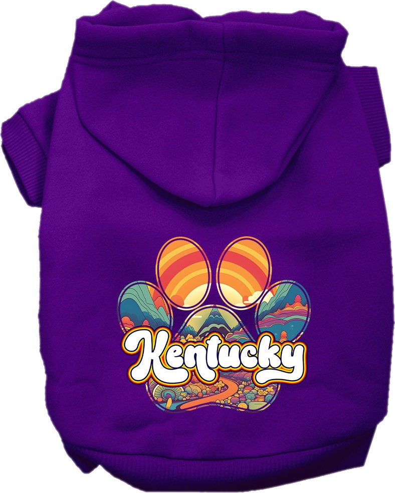 Pet Dog & Cat Screen Printed Hoodie for Small to Medium Pets (Sizes XS-XL), "Kentucky Groovy Summit"