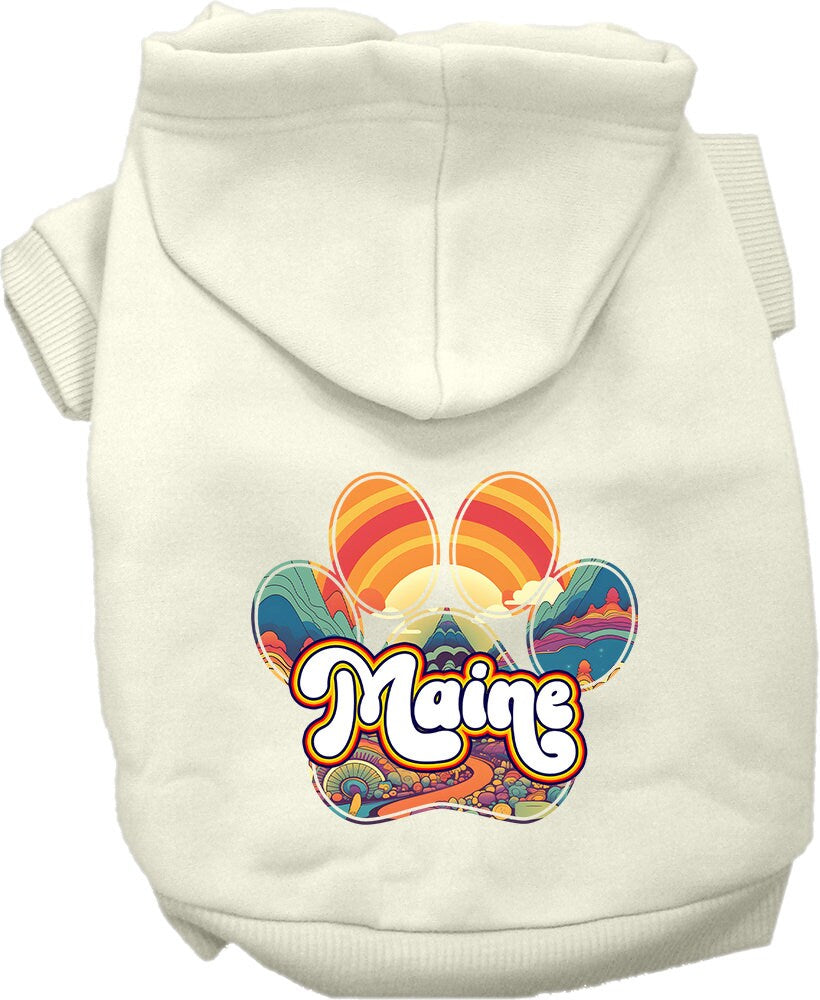 Pet Dog & Cat Screen Printed Hoodie for Medium to Large Pets (Sizes 2XL-6XL), "Maine Groovy Summit"