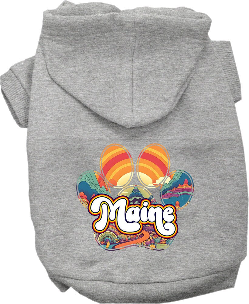 Pet Dog & Cat Screen Printed Hoodie for Medium to Large Pets (Sizes 2XL-6XL), "Maine Groovy Summit"