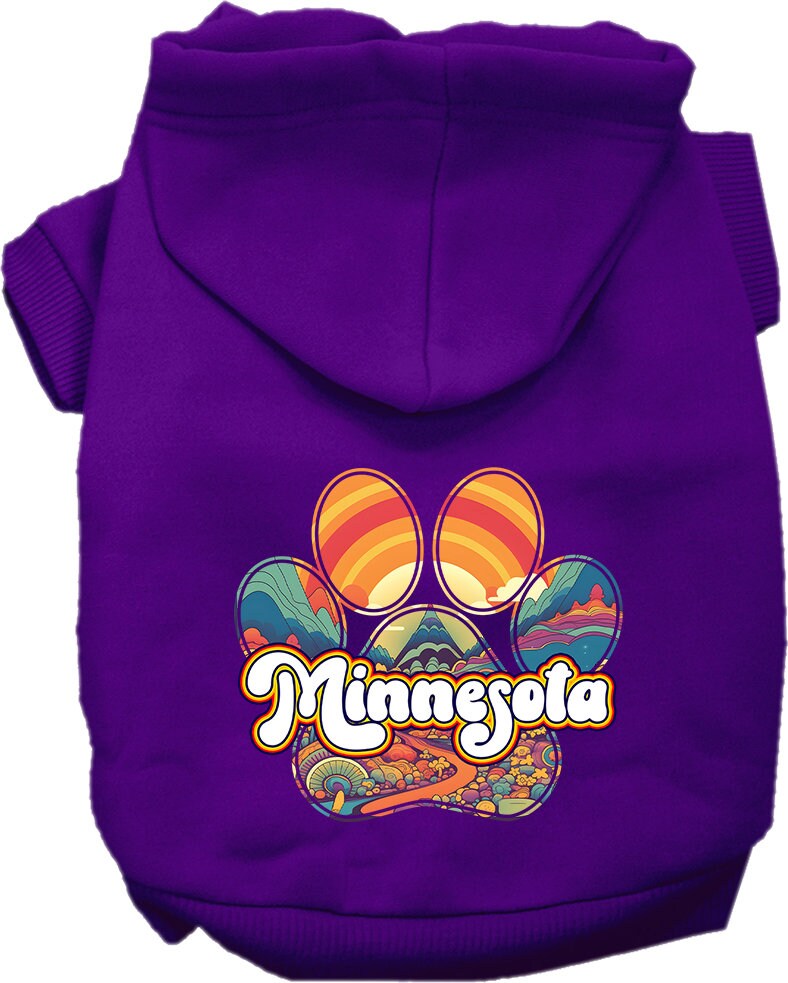 Pet Dog & Cat Screen Printed Hoodie for Medium to Large Pets (Sizes 2XL-6XL), "Minnesota Groovy Summit"