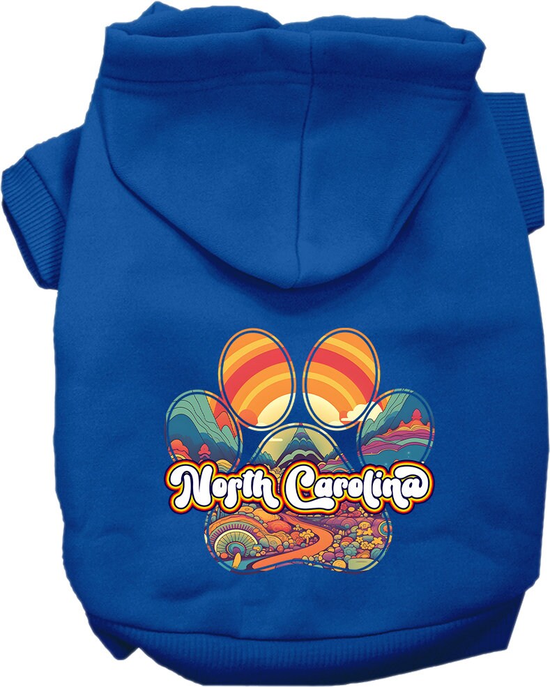 Pet Dog & Cat Screen Printed Hoodie for Medium to Large Pets (Sizes 2XL-6XL), "North Carolina Groovy Summit"