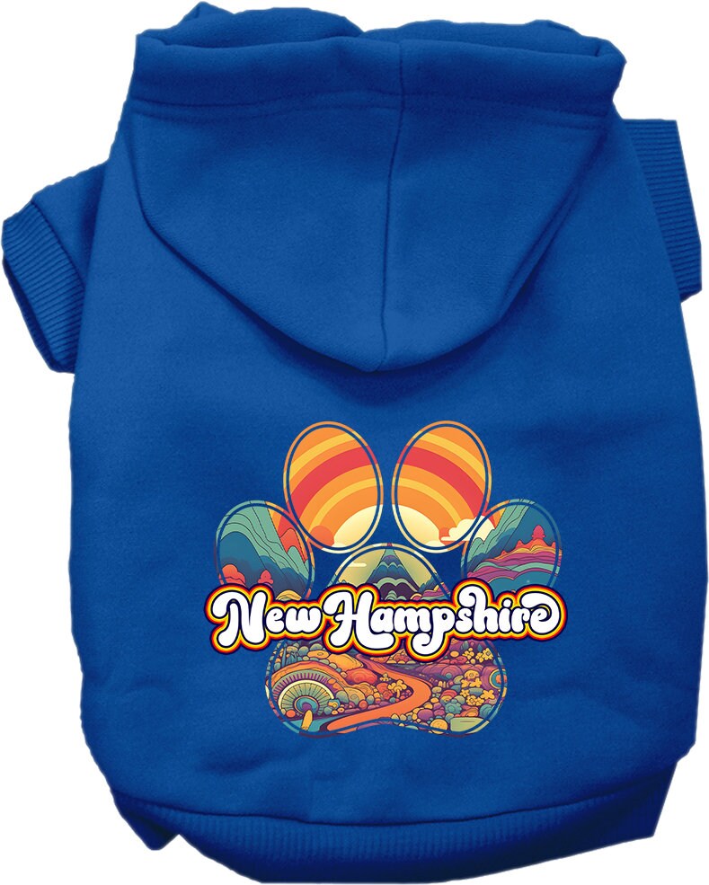 Pet Dog & Cat Screen Printed Hoodie for Medium to Large Pets (Sizes 2XL-6XL), "New Hampshire Groovy Summit"